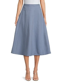 Everyday Tropics Seamed Full Midi-Skirt