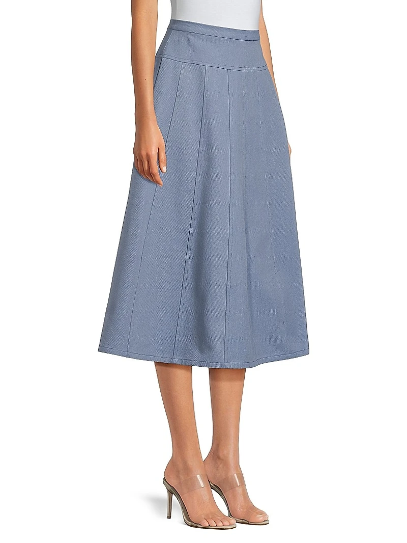 Everyday Tropics Seamed Full Midi-Skirt