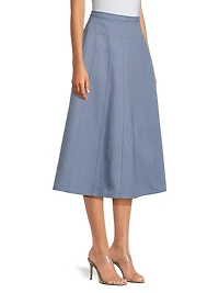 Everyday Tropics Seamed Full Midi-Skirt