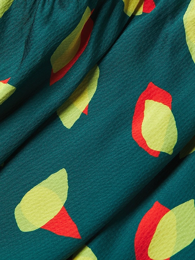 Everyday Tropics Flirty Satin Wrap Maxi Dress