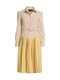 Everyday Tropics Coloblock Belted Shirtdress