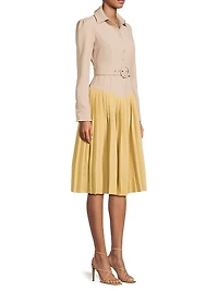 Everyday Tropics Coloblock Belted Shirtdress