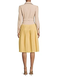 Everyday Tropics Coloblock Belted Shirtdress