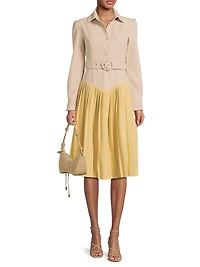 Everyday Tropics Coloblock Belted Shirtdress