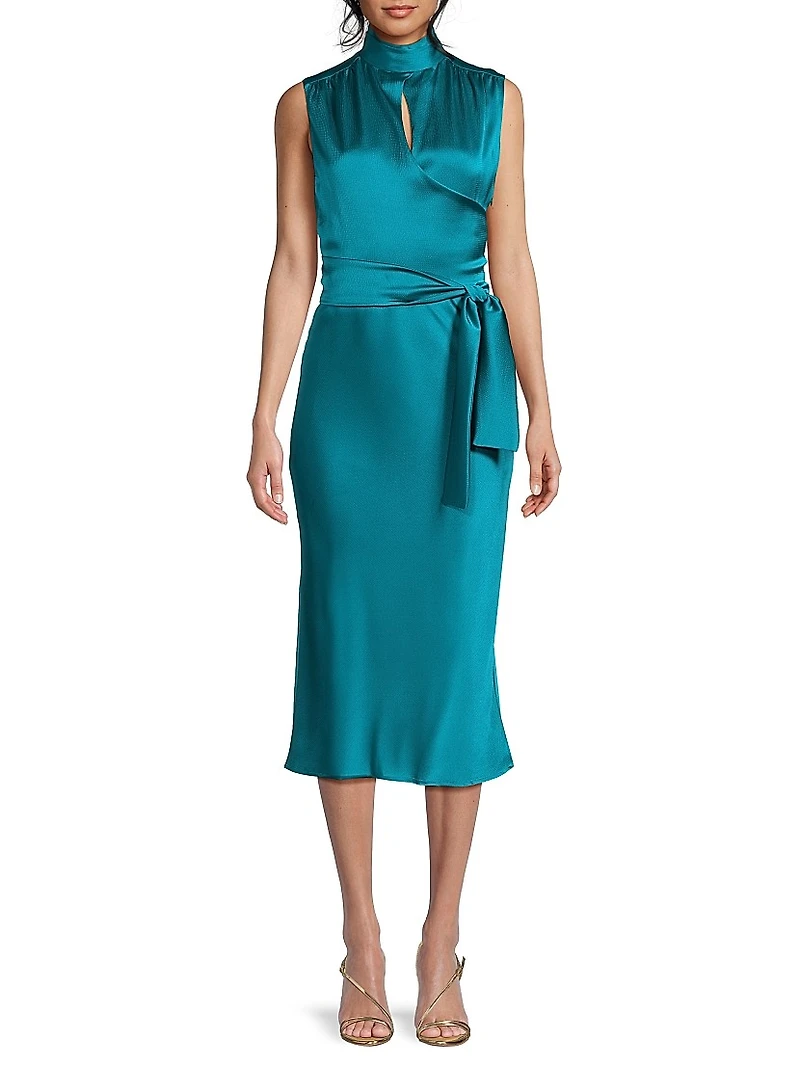 Everyday Tropics Joi Satin Sheath Dress