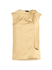 Everyday Tropics Satin Tieneck Top