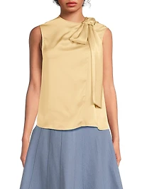 Everyday Tropics Satin Tieneck Top