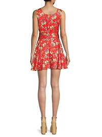 Everyday Tropics Flirty Satin Wrap Minidress