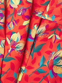 Everyday Tropics Flirty Satin Wrap Minidress