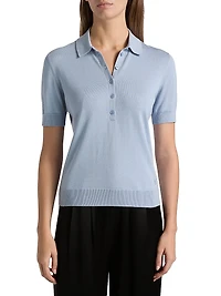 Silk-Cotton Blend Polo Shirt