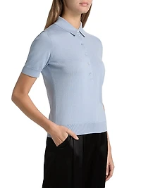 Silk-Cotton Blend Polo Shirt