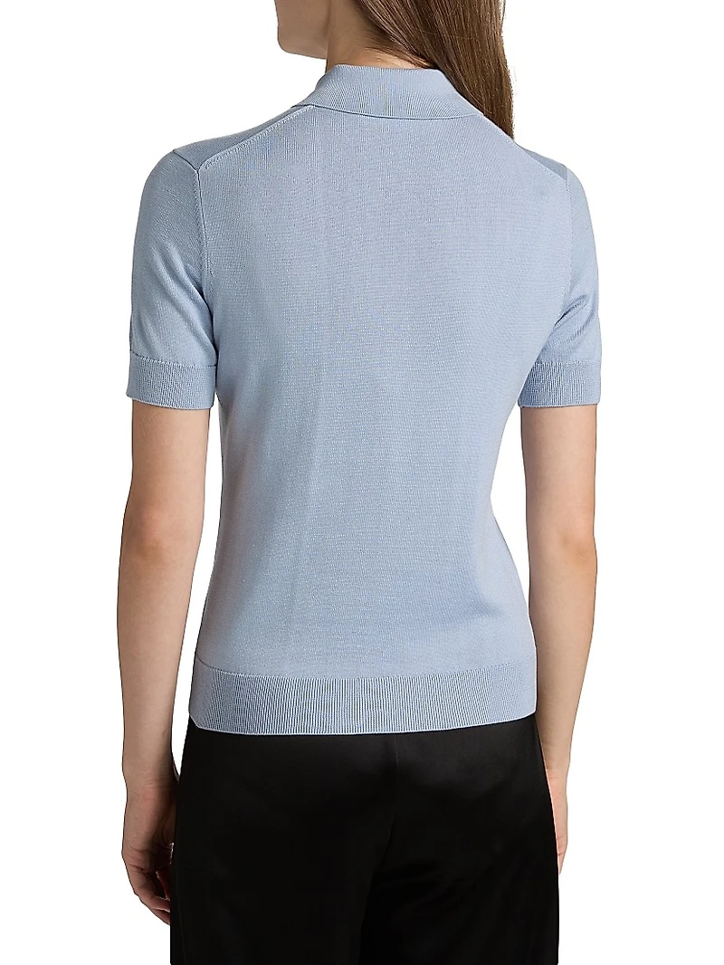 Silk-Cotton Blend Polo Shirt