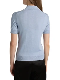 Silk-Cotton Blend Polo Shirt