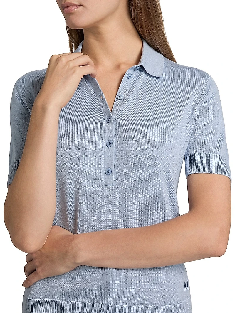 Silk-Cotton Blend Polo Shirt