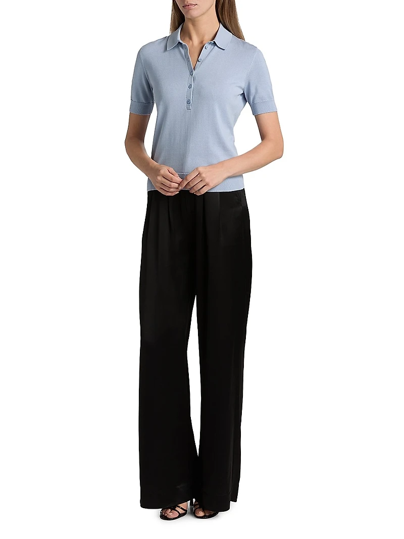 Silk-Cotton Blend Polo Shirt