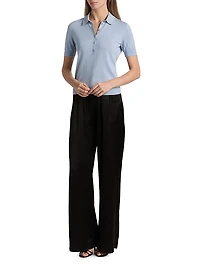 Silk-Cotton Blend Polo Shirt