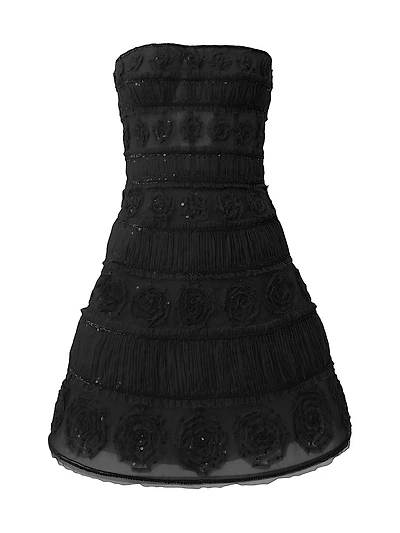 Embroidered Strapless Minidress