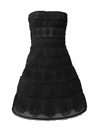 Embroidered Strapless Minidress