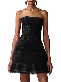 Embroidered Strapless Minidress