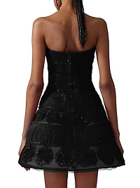 Embroidered Strapless Minidress