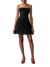 Embroidered Strapless Minidress