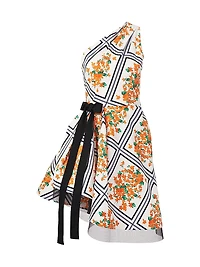 Floral Asymmetric One-Shoulder Minidress