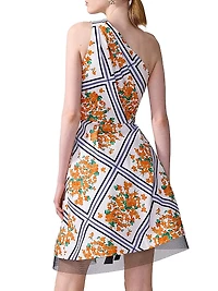 Floral Asymmetric One-Shoulder Minidress