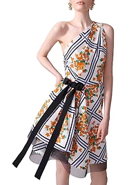 Floral Asymmetric One-Shoulder Minidress