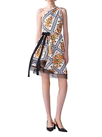 Floral Asymmetric One-Shoulder Minidress