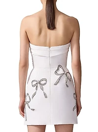 Crystal-Embellished Silk Strapless Minidress