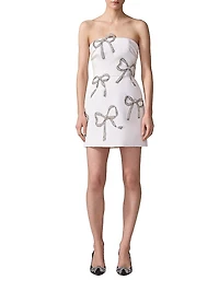 Crystal-Embellished Silk Strapless Minidress