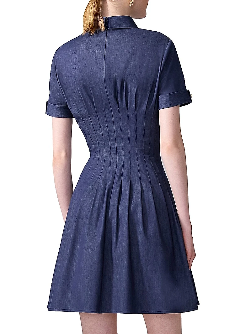 Cotton-Blend Fit & Flare Minidress