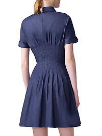 Cotton-Blend Fit & Flare Minidress