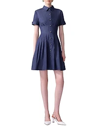 Cotton-Blend Fit & Flare Minidress