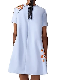 Embellished Floral A-Line Minidress