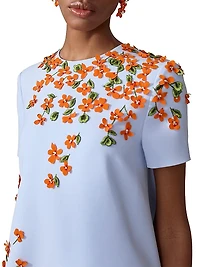 Embellished Floral A-Line Minidress