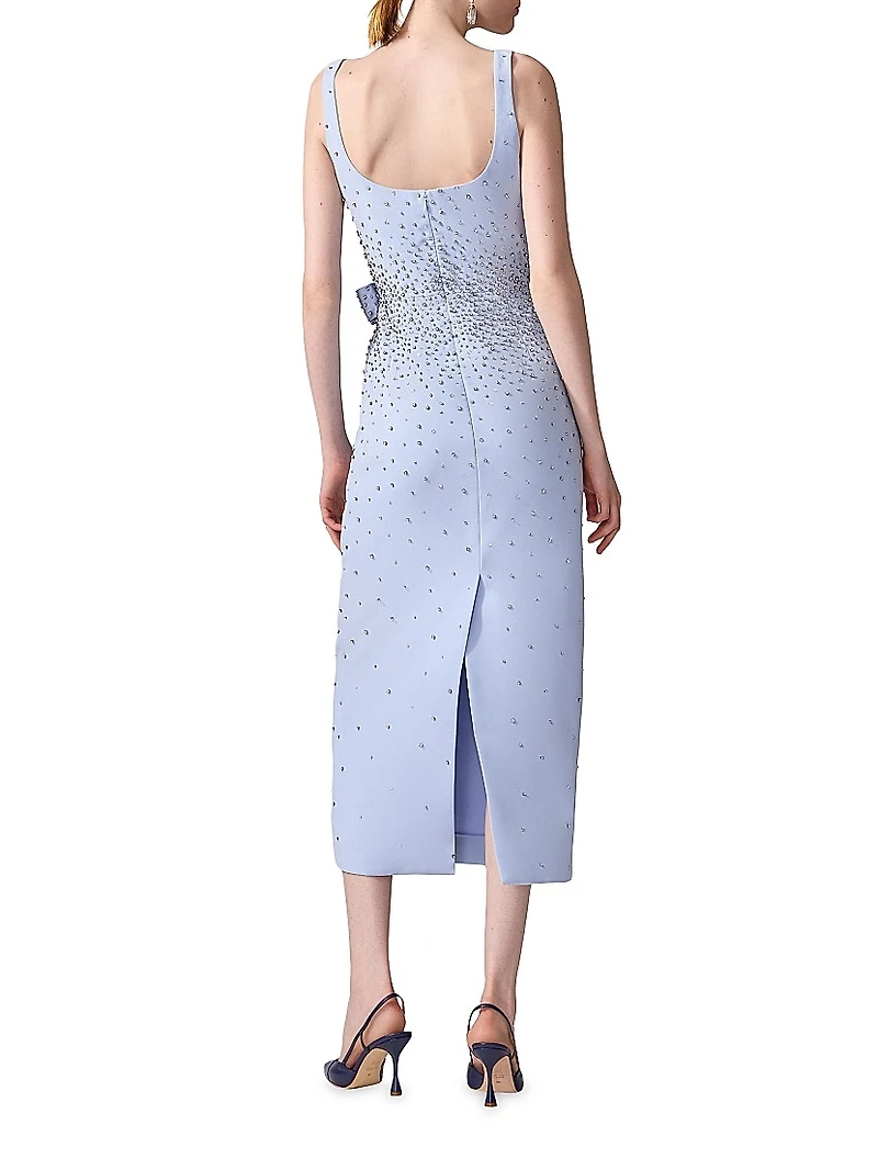 Embellished Bow Scoopneck Cocktail Dress