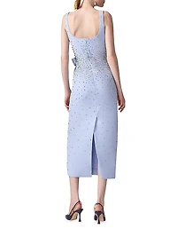 Embellished Bow Scoopneck Cocktail Dress