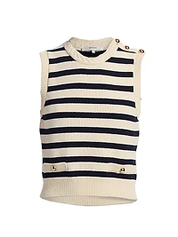 The Harbor Striped Cotton-Blend Sleeveless Top