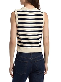 The Harbor Striped Cotton-Blend Sleeveless Top