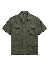 Linen Short-Sleeve Overshirt