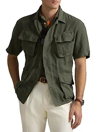 Linen Short-Sleeve Overshirt