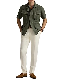Linen Short-Sleeve Overshirt