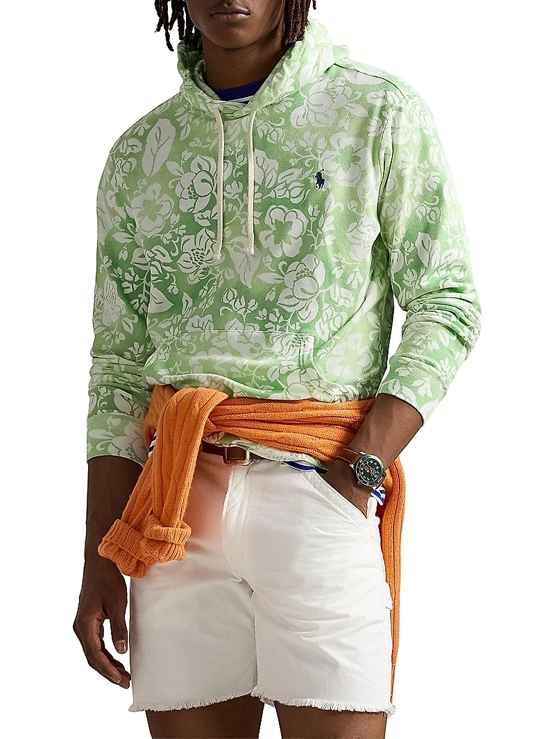 Tropical Floral Print Hoodie