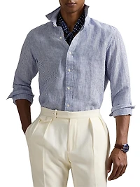 Classic Fit Striped Linen Shirt