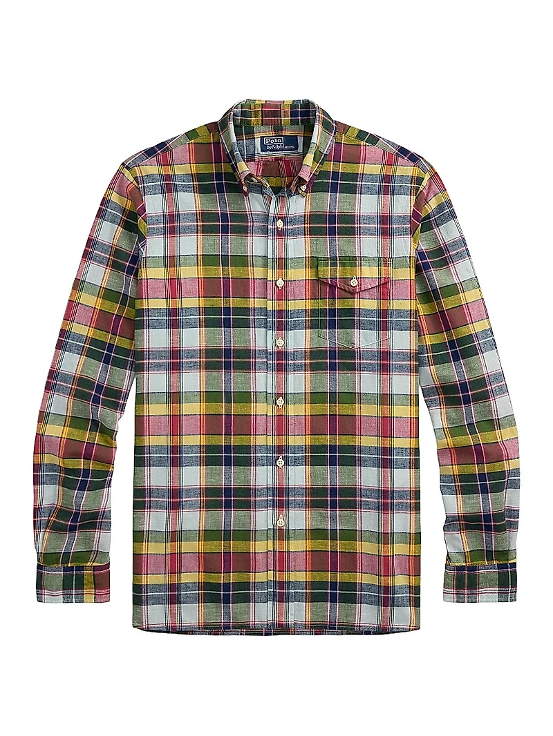 Classic Fit Madras Plaid Shirt
