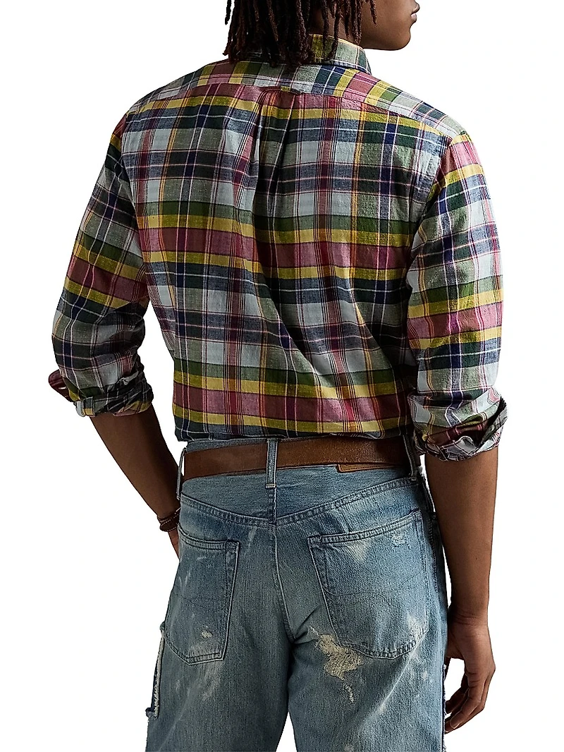 Classic Fit Madras Plaid Shirt