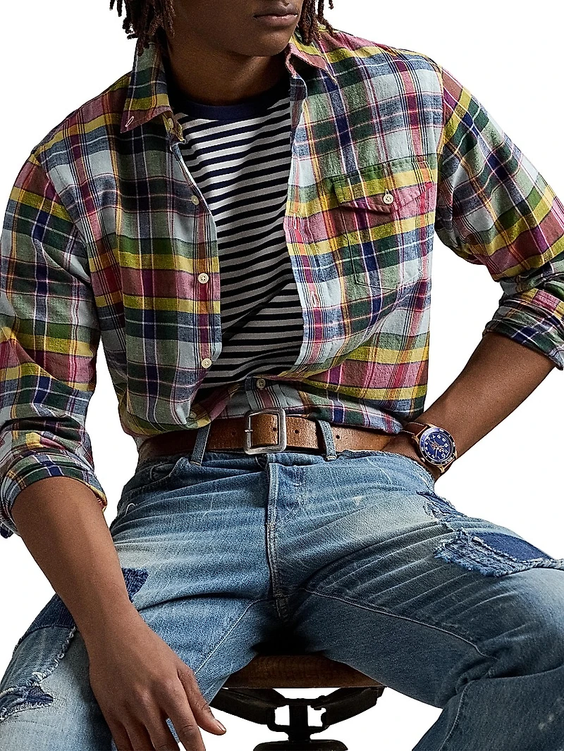 Classic Fit Madras Plaid Shirt