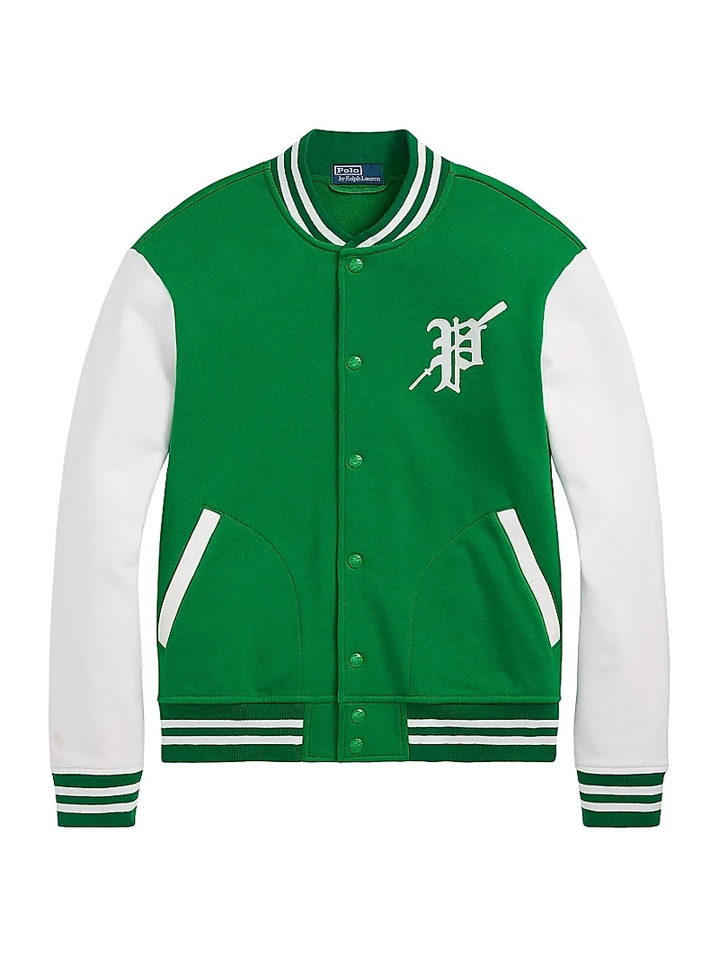 Fleece Graphic Baseball Jacket