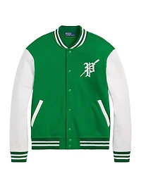 Fleece Graphic Baseball Jacket